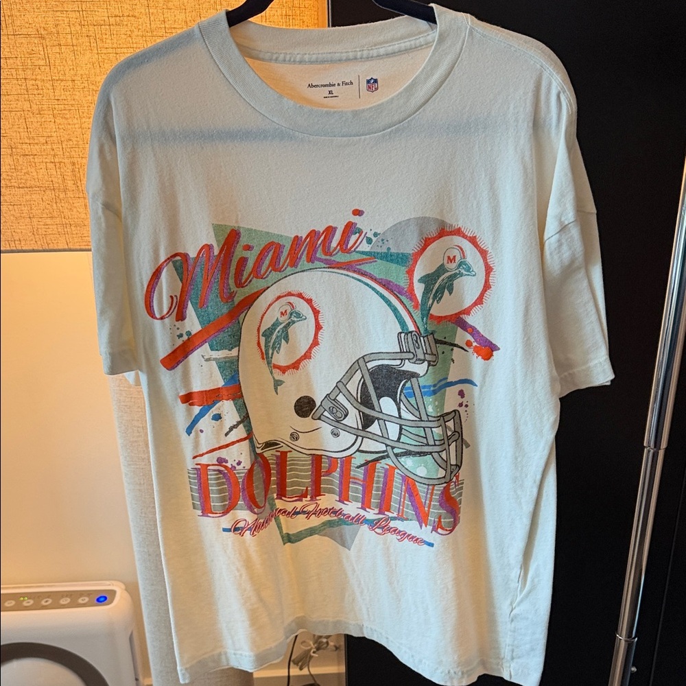 Abercrombie & Fitch Miami Dolphins Graphic Tee - Light Aqua